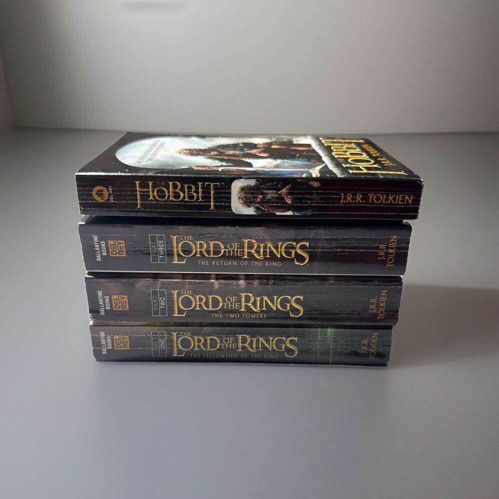 J.R.R. Tolkien The Hobbit and The Lord of the Rings Paperback Book Lot of 4